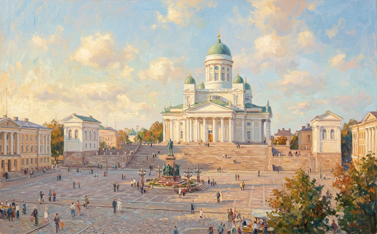 Helsinki Cathedral under a blue sky