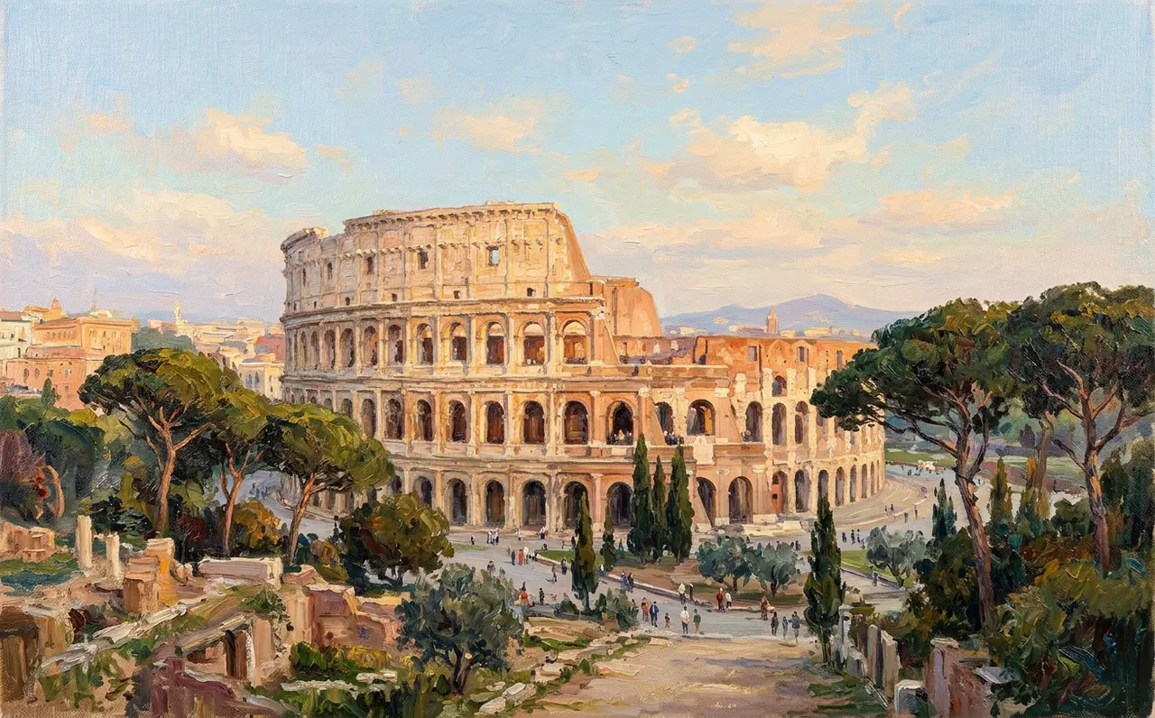 The Colosseum in Rome in morning light