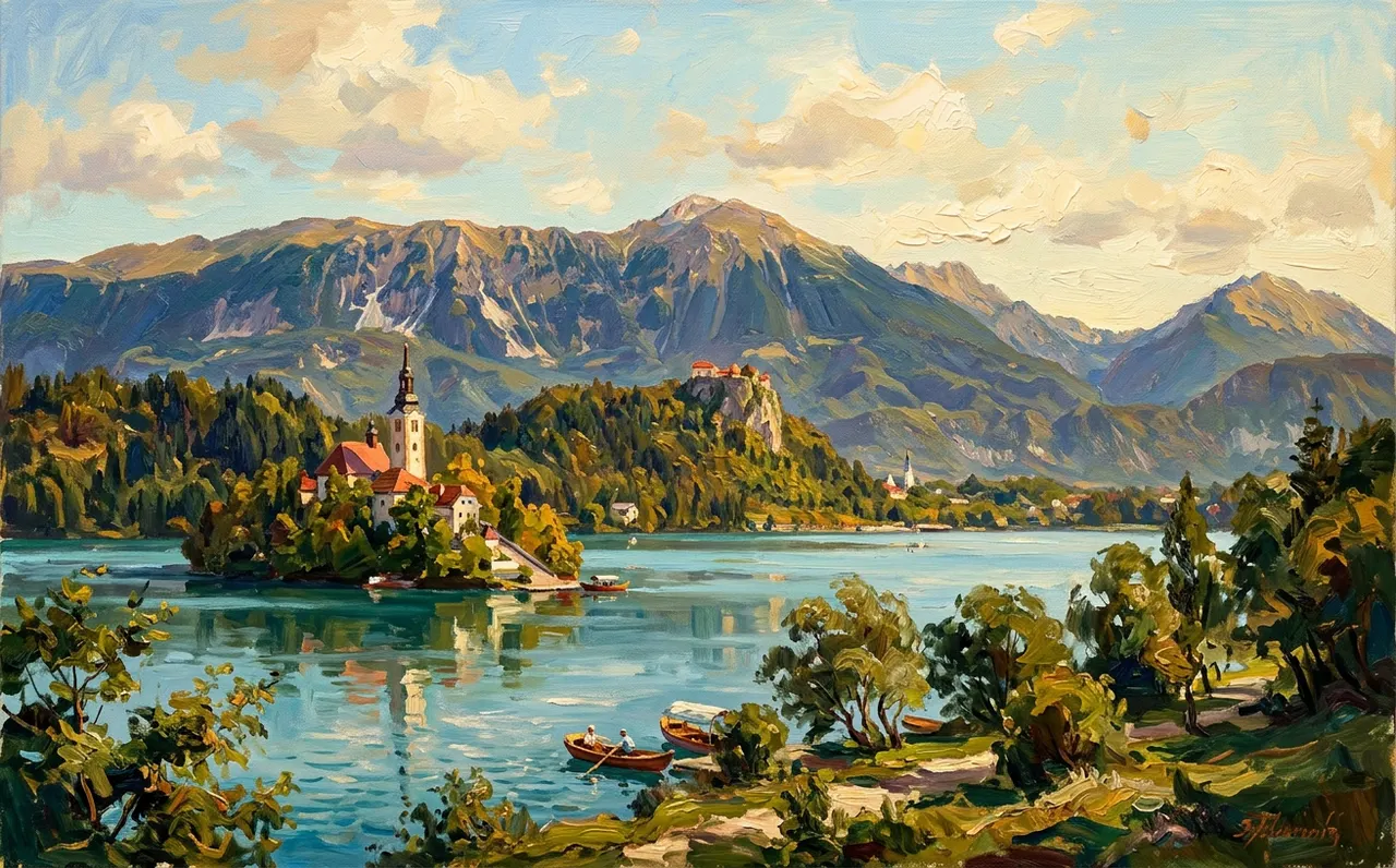 Lake Bled with its island church and clifftop castle