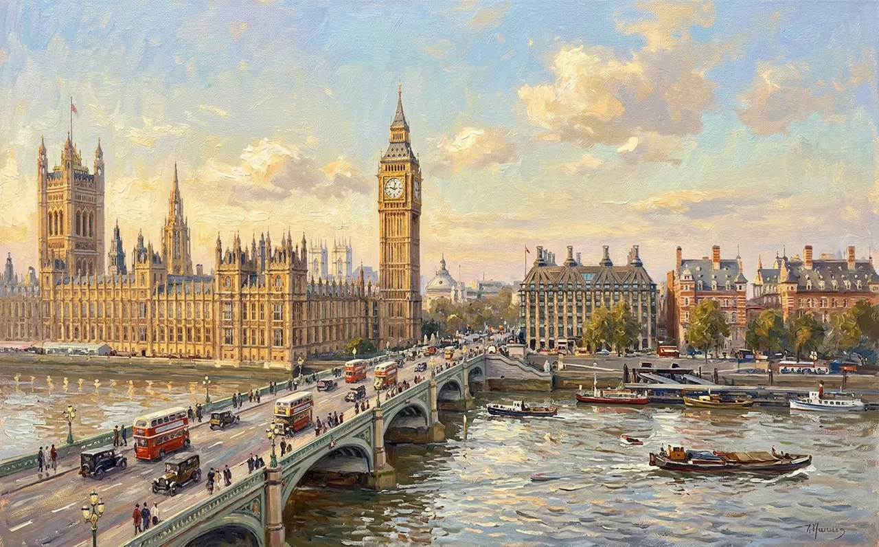 Westminster and Big Ben across the River Thames in London