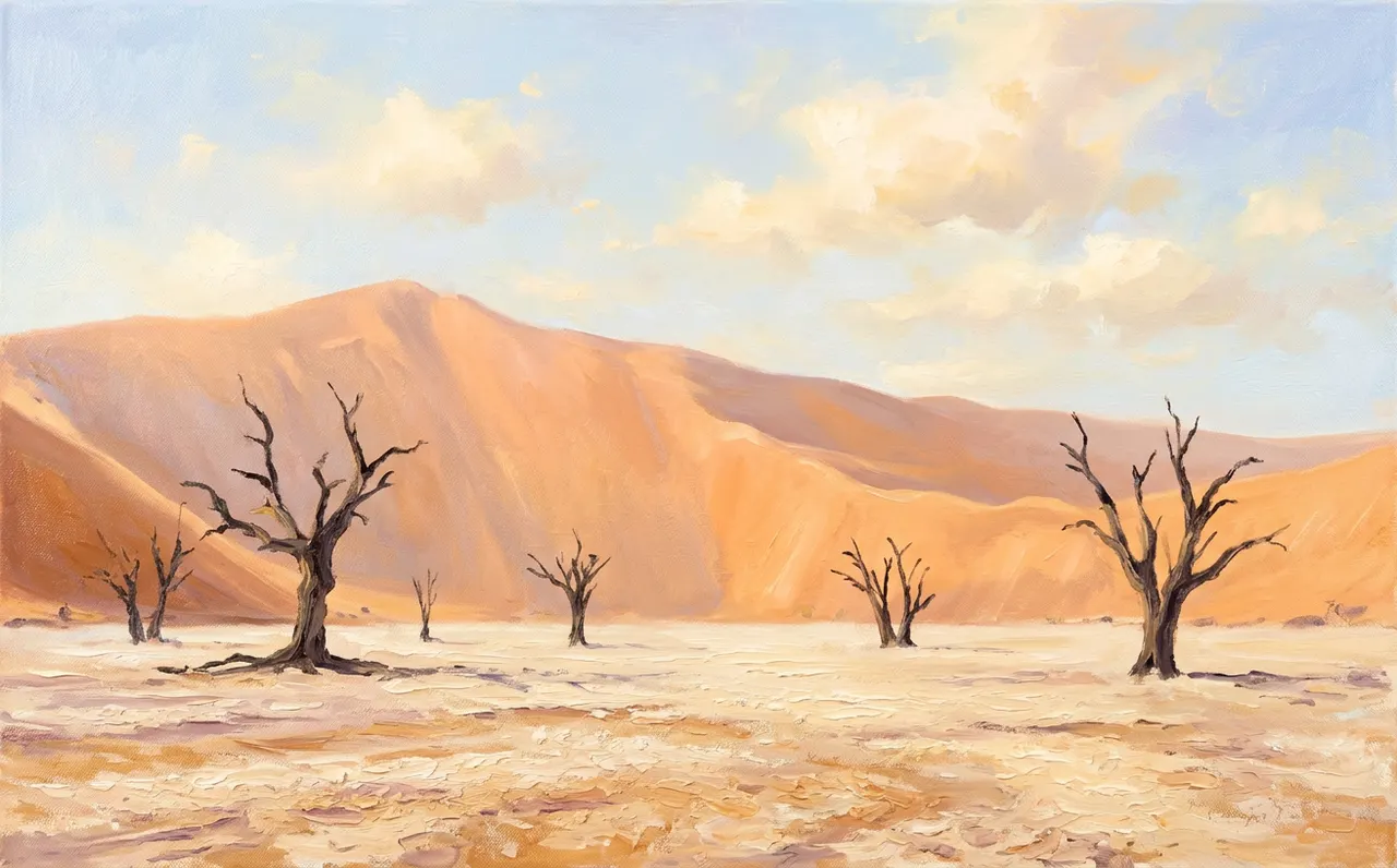 Red sand dunes in the Namib Desert